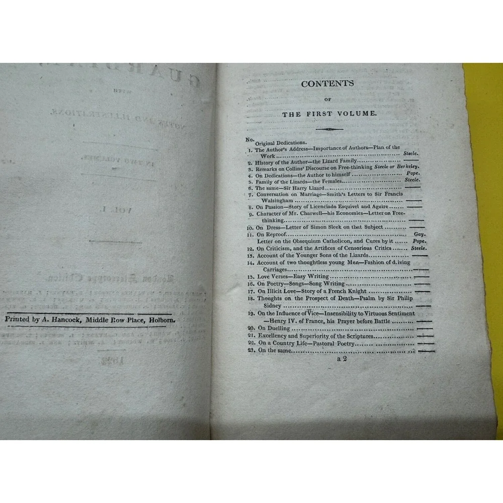 1822 The Guardian ~ 2 Volumes Antique Books ~ Holborn London Stereotype Ed Vtg